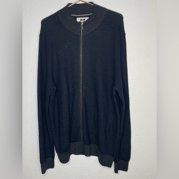 Joseph Abboud sweater wool blend sz 3XLT full zip Men's Deep blue - Picture 1 of 9